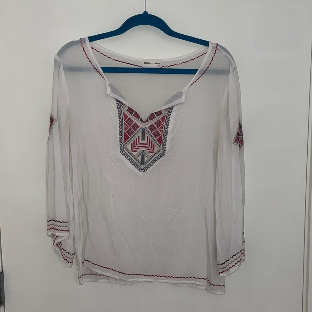 Charlie & Adele White boho-esq Blouse